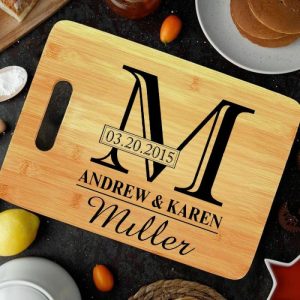 Kitchen |   Personalized Name And Date Charcuterie Board With Special And Elegant Font Design Best Gift For Couples Home & Living Kitchen