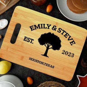 Kitchen |   Personalized Name And Date Charcuterie Board With Tree Pattern Elegant Gift For Wedding Home & Living Kitchen