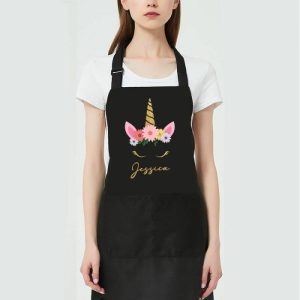 Kitchen |   Personalized Name Apron With Unicorn Pattern For Family Home & Living Kitchen