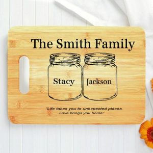 Kitchen |   Personalized Name Charcuterie Board Minimalist Gift For Couples "Love Brings You Home" Home & Living Kitchen