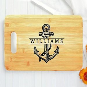 Kitchen |   Personalized Name Charcuterie Board With Anchor Pattern Interesting Gift For Special Person Home & Living Kitchen