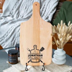 Kitchen |   Personalized Name Charcuterie Board With Fork Pattern Interesting Gift For Him "Grill Master" Home & Living Kitchen