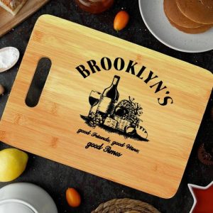 Kitchen |   Personalized Name Charcuterie Board With Wine Pattern Best Present For Friend "Good Times" Home & Living Kitchen