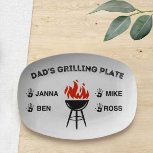 Kitchen |   Personalized Name Plate Cool Gift For Father’s Day "Daddy’s Grilling Plate" Home & Living Kitchen