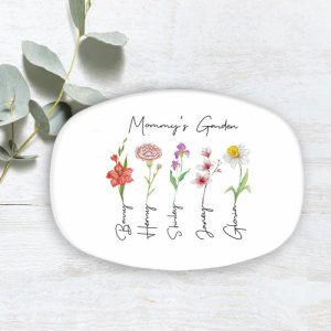 Kitchen |   Personalized Name Plate With Custom Birth Flower Unmatched Design Gift For Mommy Home & Living Kitchen