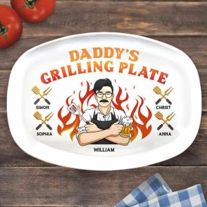 Kitchen |   Personalized Name Plate With Fire Pattern Best Father’s Day Gift Home & Living Kitchen