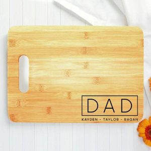 Kitchen |   Personalized Name Square Charcuterie Board Simple Father’s Day Present Home & Living Kitchen