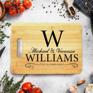 Kitchen |   Personalized Name Square Charcuterie Board With Custom Date Artstic And Durable Present For Family Home & Living Kitchen