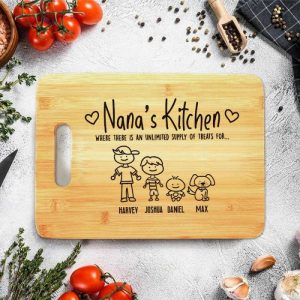 Kitchen |   Personalized Name Square Charcuterie Board With Custom Style Best Gift For Mother Home & Living Kitchen