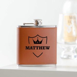 Kitchen |   Personalized Name Wine Pot With Beautiful Crown Pattern Exquisite Present For Him Home & Living brown