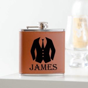 Kitchen |   Personalized Name Wine Pot With Gentleman Dress Pattern Creative Gift For Him Home & Living brown