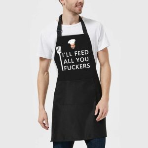 Kitchen |   Personalized Photo Apron Funny Chef Gift For Family "I’Ll Feed All You Fuckers" Home & Living Kitchen