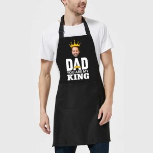 Kitchen |   Personalized Picture Apron With Beard And Crown Pattern For Dad Home & Living Kitchen