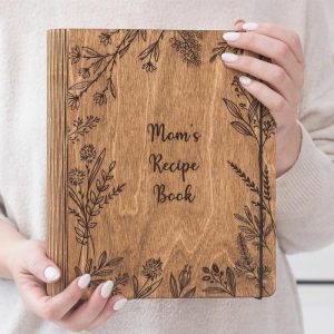 Kitchen |   Personalized Recipe Book Custom Beautiful Artistic Flower Cover Design Gift For Dear Mom Home & Living burlywood