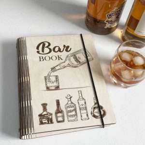 Kitchen |   Personalized Recipe Book Custom Cocktail Collection With Drink Cover Design Gift For Him Home & Living burlywood