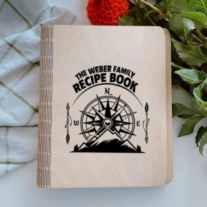 Kitchen |   Personalized Recipe Book Custom Gourmet Guide Style Cover Design Gift For Home Cook Home & Living burlywood