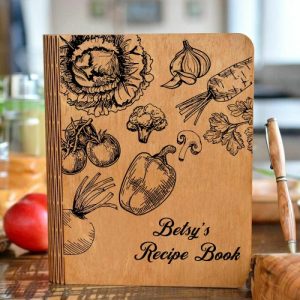 Kitchen |   Personalized Recipe Book Custom Varied Ingredients Cover Design Gift For Mother Home & Living burlywood