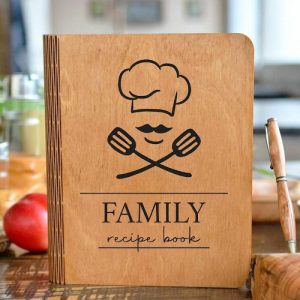 Kitchen |   Personalized Recipe Book Simple And Elegant Kitchen Supplies Cover Design Gift For Family Home & Living burlywood