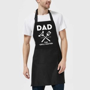 Kitchen |   Stylish Chef Apron With Kitchen Utensils Pattern Cool Gift For Dad "The Grill Master" Home & Living Kitchen