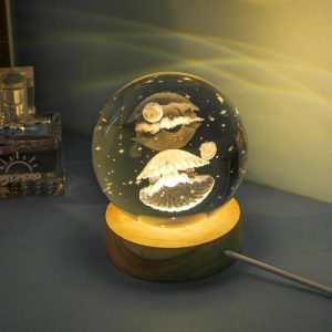 Lamps |   3D Carved Crystal Ball Night Light Interesting Gift For Your Love Home & Living Lamps