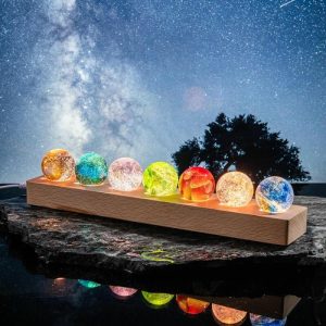 Lamps |   3D Colorful Carved Crystal Ball Night Light Beautiful Gift For Dear Family Home & Living Lamps