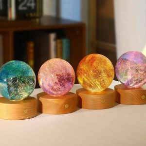 Lamps |   3D Colorful Carved Crystal Ball Night Light Wonderful Gift For Family Home & Living blue