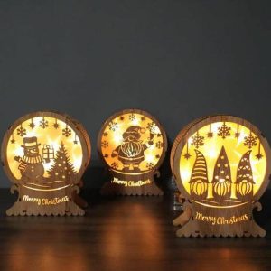 Lamps |   Beautiful 3D Wood Carving Decorative Light Creative Christmas Gift Home & Living Lamps