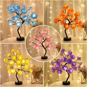 Lamps |   Beautiful Rose Tree Night Light Creative Present For Your Love Home & Living blue