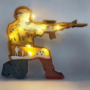 Lamps |   Brave Soldier 3D Wood Carving Decorative Light Best Gift For Special Person Home & Living Lamps