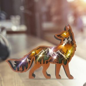 Lamps |   Clever Fox 3D Wood Carving Decorative Light Creative Gift For Friends Home & Living Lamps