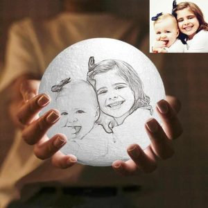 Lamps |   Custom 3D Photo Moon Lamp, Touch 2 Colors, Baby Gift Home & Living Lamps