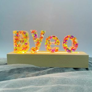 Lamps |   Custom Colorful Stone Resin Name Letter Lamp Home & Living Lamps