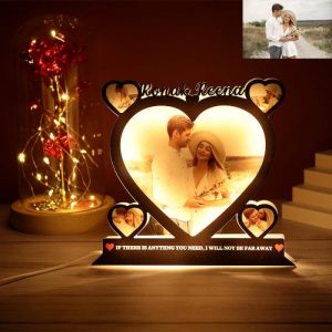 Lamps |   Custom Combination Heart Photo Wooden Night Light Gift For Couple Home & Living Lamps