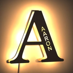 Lamps |   Custom Light Up Letter Name Sign Alphabet Wall Wooden Name Light Night Light Home & Living Lamps