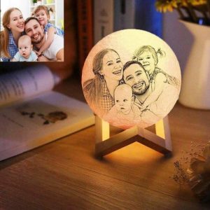 Lamps |   Custom Moon Lamp-We Are A Family-Touch 2 Colors-Gift For Family Home & Living Lamps