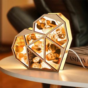 Lamps |   Custom Photo Wooden Lamp Personalized Heart Led Night Light Home Decoration Gift Home & Living Lamps