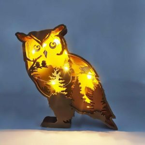 Lamps |   Cute Owl 3D Wood Carving Decorative Light Creative Gift For Friends Home & Living Lamps