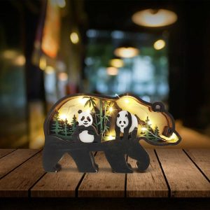 Lamps |   Cute Panda 3D Wood Carving Decorative Light Creative Gift For Favourite Person Home & Living Lamps