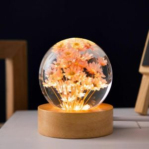 Lamps |   Everlasting Flower Carved Crystal Ball Night Light Best Gift For Your Love Home & Living Lamps