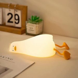 Lamps |   Flat-Lying Duck Night Light Fun And Creative Silicone Led Night Light Home & Living Lamps