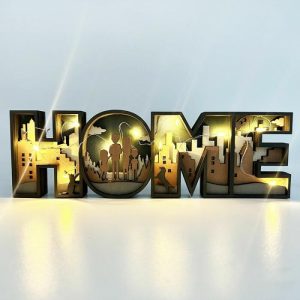 Lamps |   Home 3D Wood Carving Decorative Light Warm Present For Family Home & Living Lamps