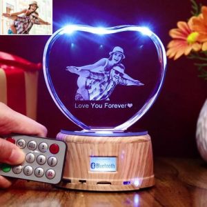 Lamps |   Personalized 3D Photo Crystal Light With Heart-Shaped Home & Living Lamps