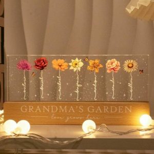 Lamps |   Personalized Acrylic Birthday Flower Night Light Warm Gift For Mother’s Day Home & Living Lamps