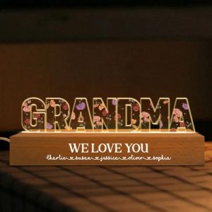 Lamps |   Personalized Acrylic Letter Lamp Customized Birthday Flowers For Grandma Home & Living Lamps