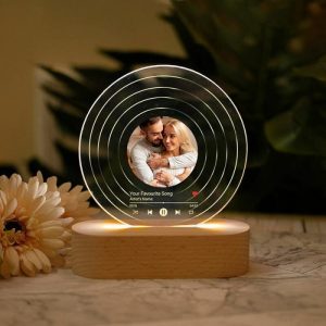 Lamps |   Personalized Acrylic Photo Lamp Circle Shaped Unique Style Present For Wife Home & Living Lamps