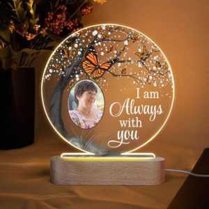 Lamps |   Personalized Acrylic Plaque Photo Lamps I’M Always With You Butterfly Design Memorial Gift For Family Home & Living Lamps