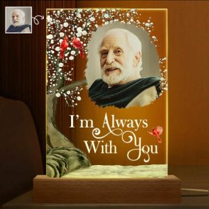 Lamps |   Personalized Acrylic Plaque Photo Lamps I’M Always With You Memorial Gift For Family Home & Living Lamps