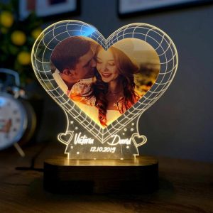 Lamps |   Personalized Couple Photo Heart Led Desk Lamp Home & Living Lamps