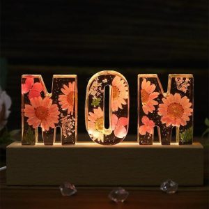 Lamps |   Personalized Dried Flowers  Letter Lamp Gifts Home & Living Lamps