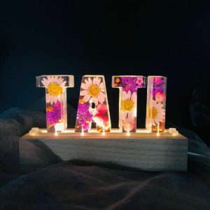 Lamps |   Personalized Dried Flowers Resin Lamp-For Grandma Home & Living Lamps